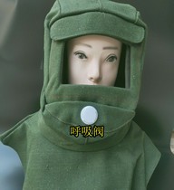 Grinding dust-proof sandblasting spray painting Ventilation curved glass big head cap Splash-proof sand head cap Mask hood Shawl cap