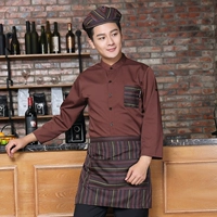 Кофейный лонгслив, шапка, фартук