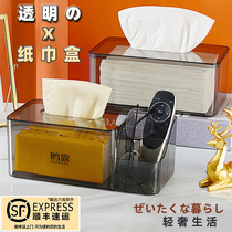  Tissue box living room ins creative household transparent paper box coffee table toilet paper towel high-end paper box light luxury style