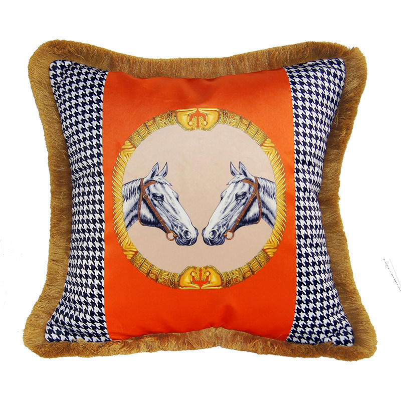 Tide brand tassel sofa pillow luxury European and American home by bag baroque home fabric personality model room pillow