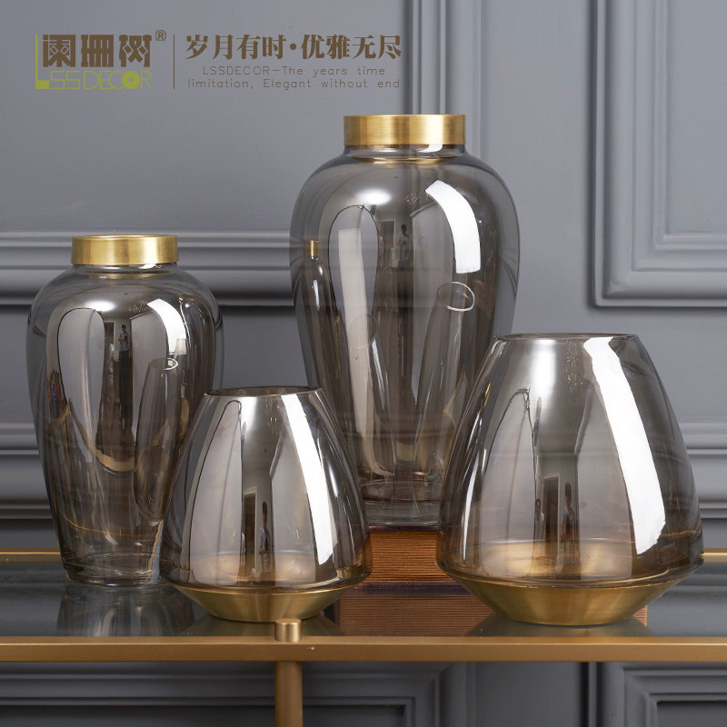 Dianshan tree baroque vase Nordic transparent glass vase European creative decoration living room flower ornaments