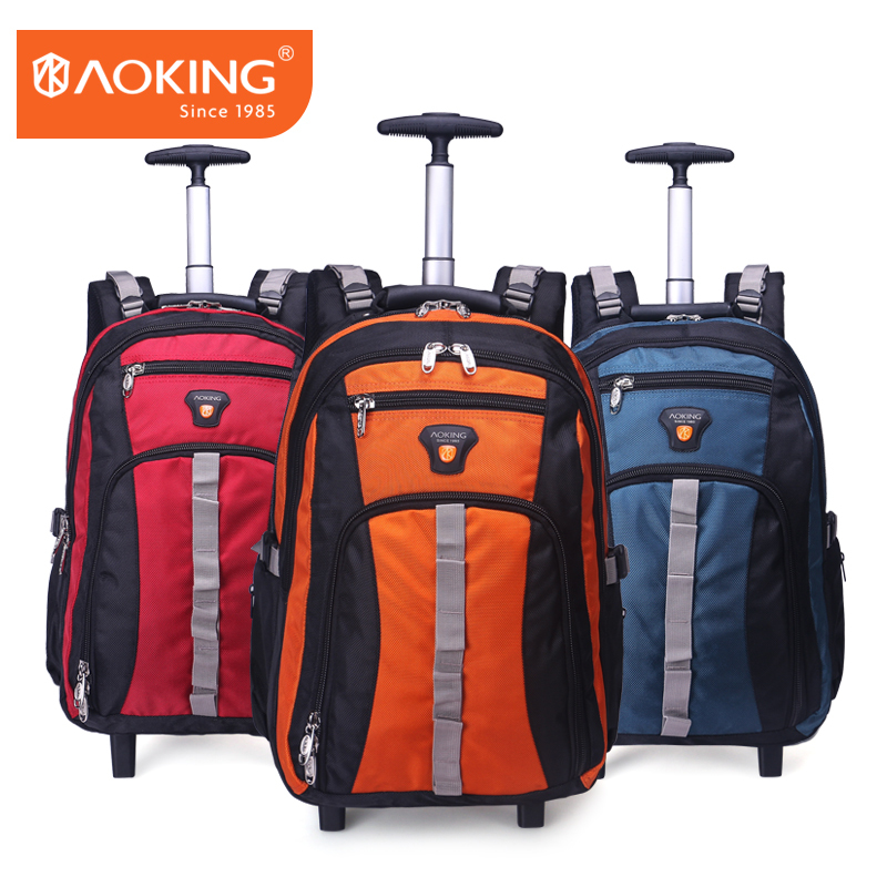 Aowang Double-Shoulder Trolley Bag, Trolley Bag, Travel Business Boarding Large-Capacity Backpack, Men's and Women's Travel Wheeled Drag Bag