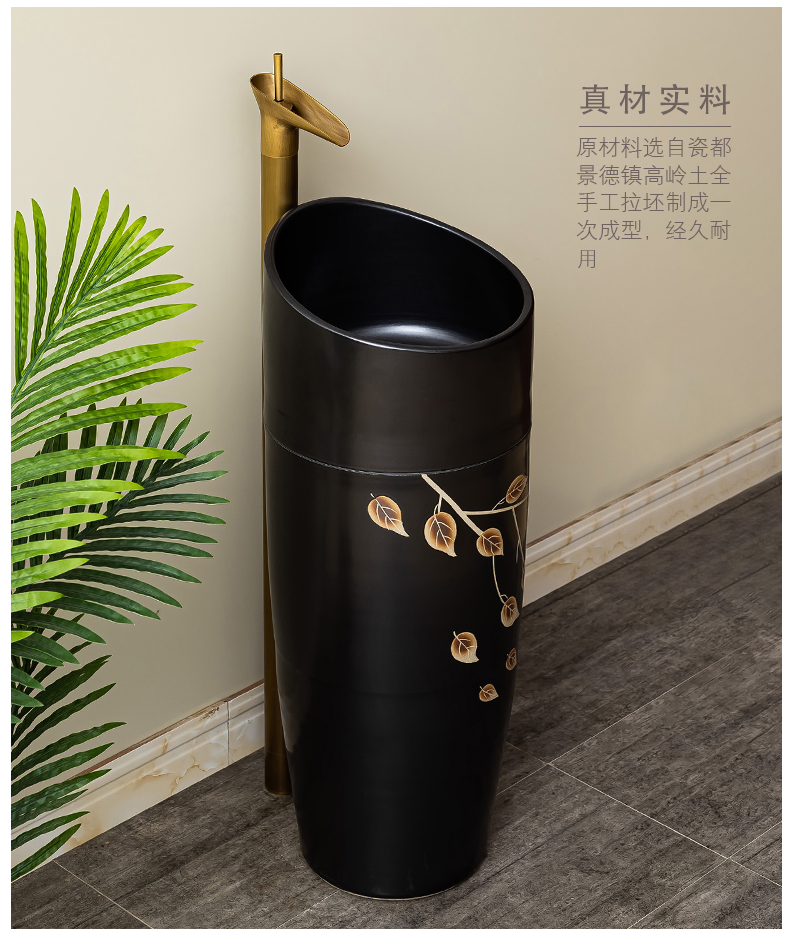 Basin of pillar type lavatory balcony column restoring ancient ways of household toilet lavabo Basin ceramic floor 5