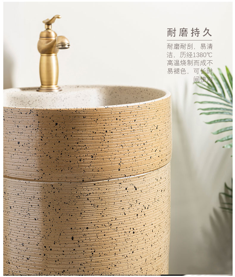 Ceramic column basin restoring ancient ways of household toilet lavatory basin sink balcony is suing floor one column 5