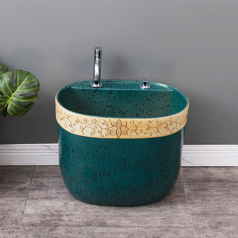 Household automatic ceramic mop pool water wash basin with restoring ancient ways leading to the balcony toilet mop pool