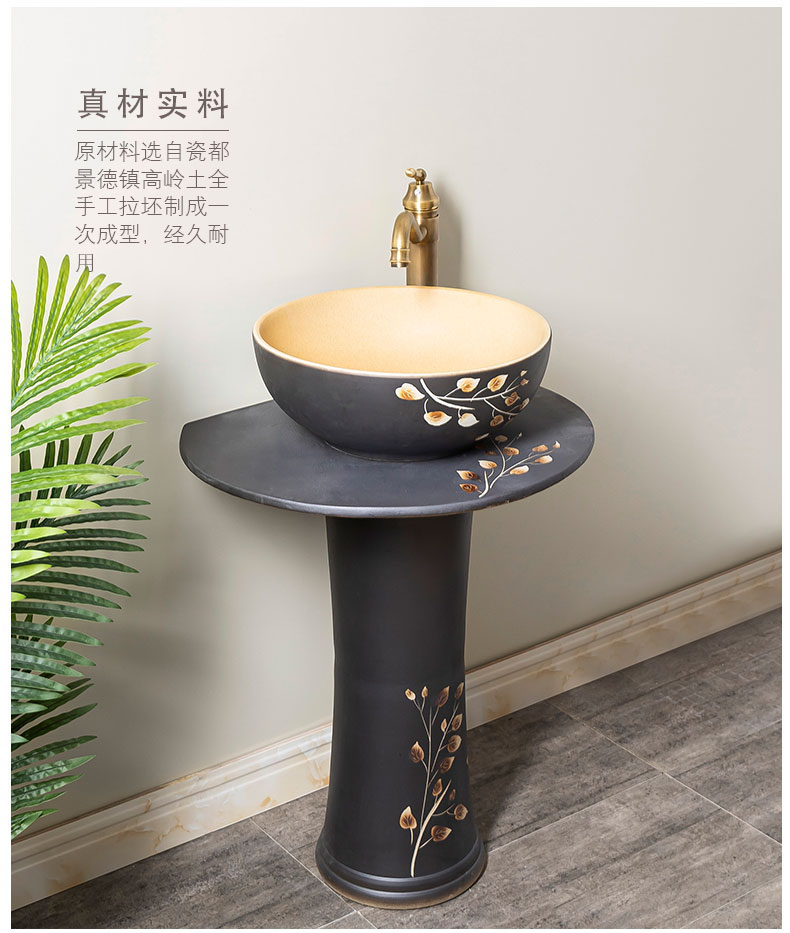 Pillar lavabo floor sink basin household basin of Pillar type lavatory is suing one ceramic column 4