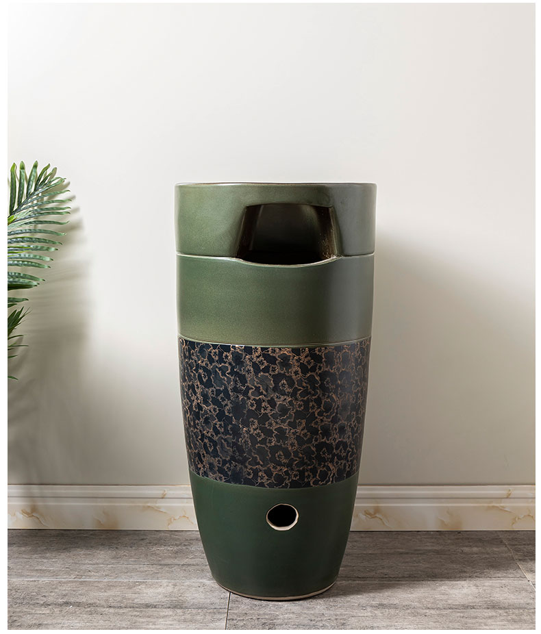 Ceramic column basin restoring ancient ways of household toilet lavatory basin sink balcony is suing floor one column 9