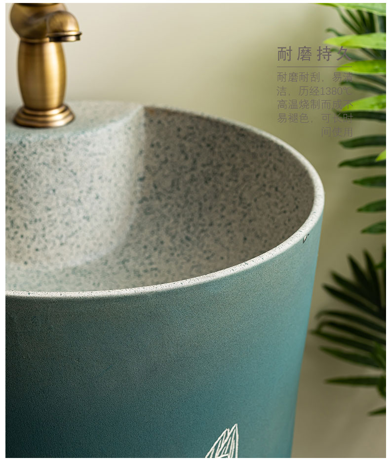 Basin of pillar type lavatory balcony column restoring ancient ways of household toilet lavabo Basin ceramic floor 3