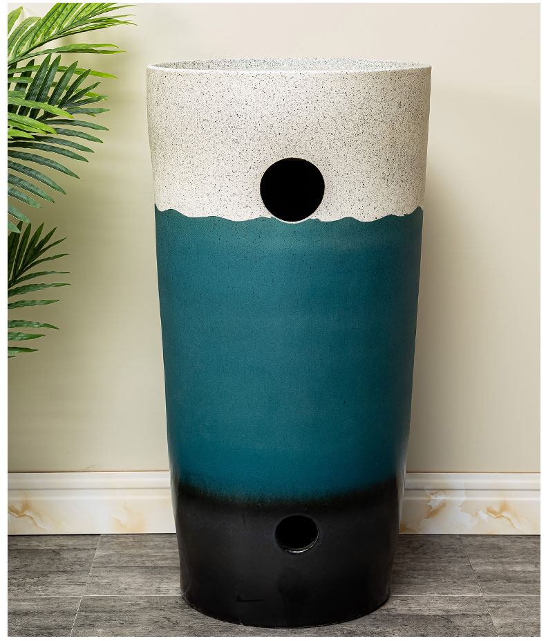 Pillar lavabo courtyard pool floor integrated basin bathroom balcony column basin ceramic lavatory 7