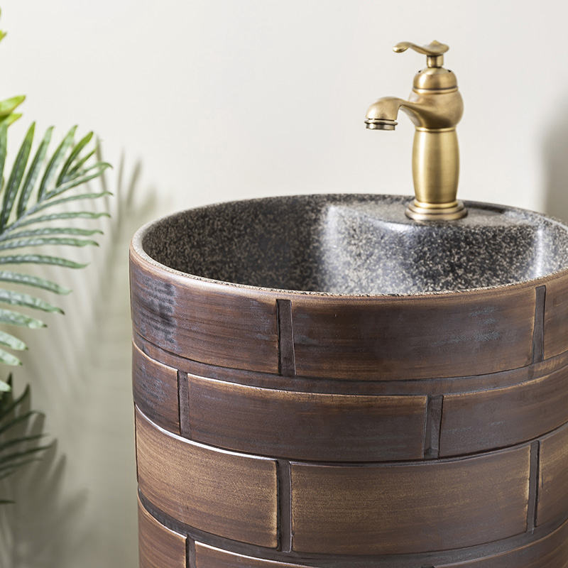 Ceramic column basin restoring ancient ways of household toilet lavatory basin sink 8 balcony is suing floor one column