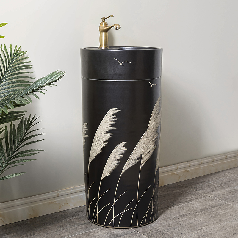Ceramic column basin restoring ancient ways of household toilet lavatory basin sink balcony is suing floor one column 10