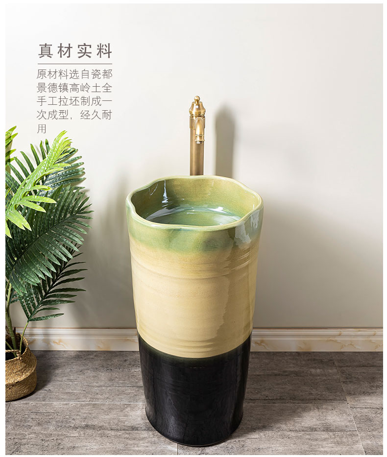 Ceramic column basin one is suing courtyard floor type washs a face basin sink pillar lavabo Chinese style household