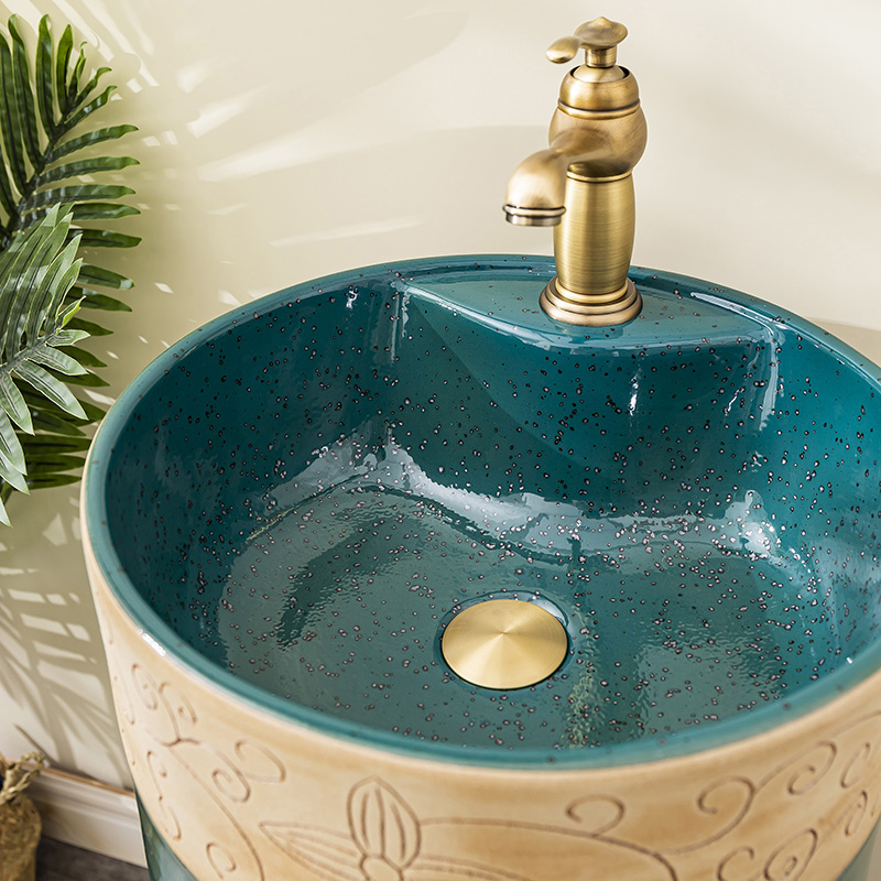 Ceramic lavatory basin balcony floor pillar lavabo toilet basin of is suing household one column 6