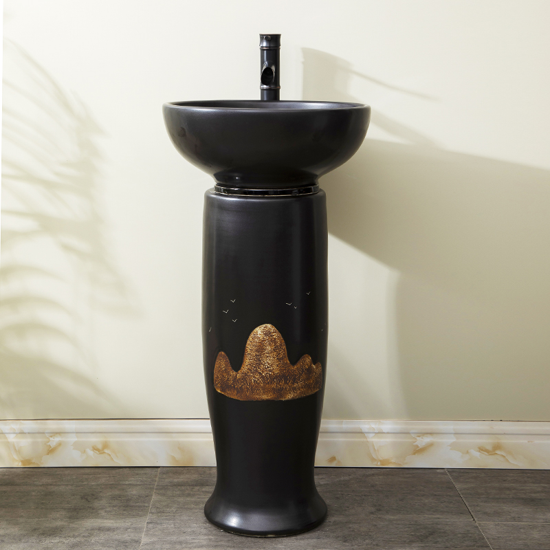 Ceramic column type lavatory floor toilet pillar lavabo one - piece balcony column basin restoring ancient ways