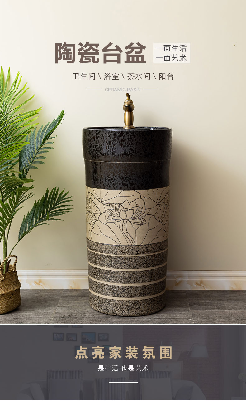 Basin of pillar type lavatory balcony column restoring ancient ways of household ceramic floor type of toilet stage Basin sink