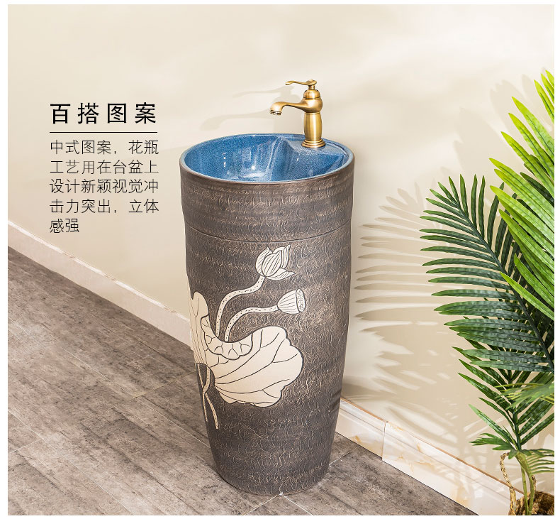 Floor pillar lavabo toilet ceramic lavatory basin balcony is suing the home a whole basin 8