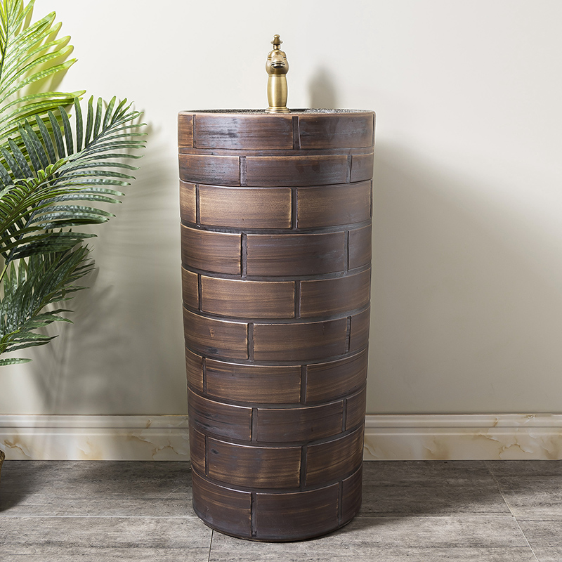 Ceramic column basin restoring ancient ways of household toilet lavatory basin sink 8 balcony is suing floor one column