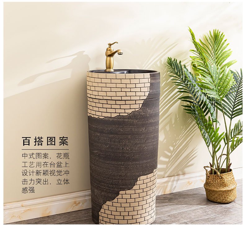 Ceramic floor pillar lavabo toilet lavatory basin balcony is suing household one column 1