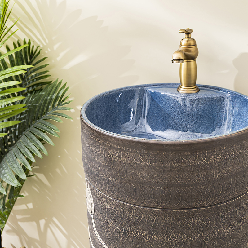 Ceramic floor pillar lavabo toilet lavatory basin basin of is suing household one pillar 7 balcony