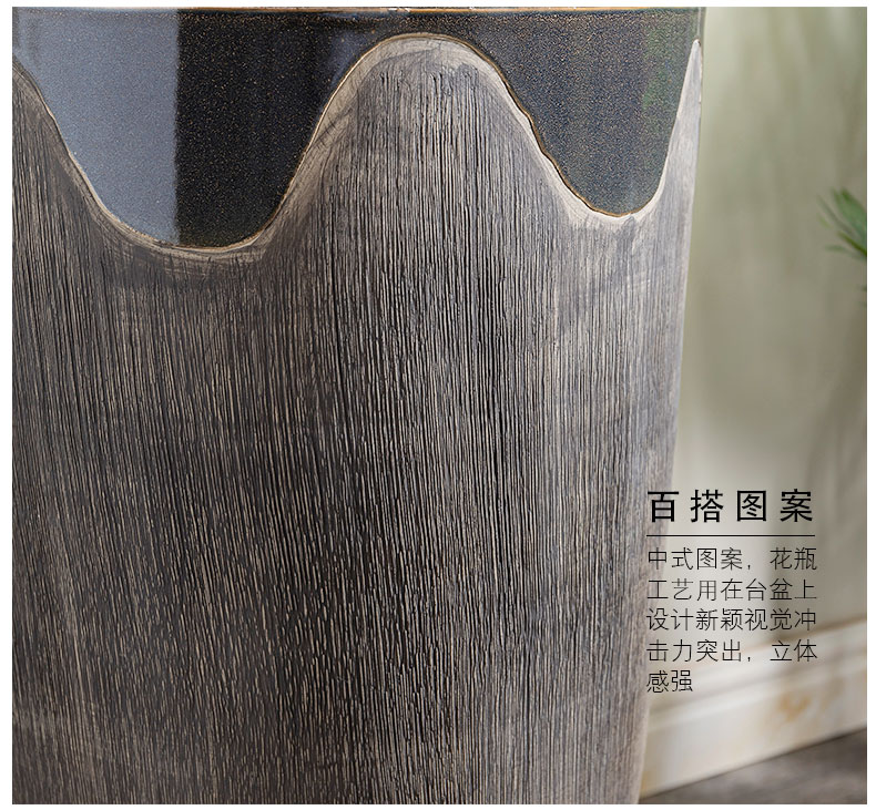 Ceramic column basin restoring ancient ways of household toilet lavatory basin sink balcony is suing floor one column 2