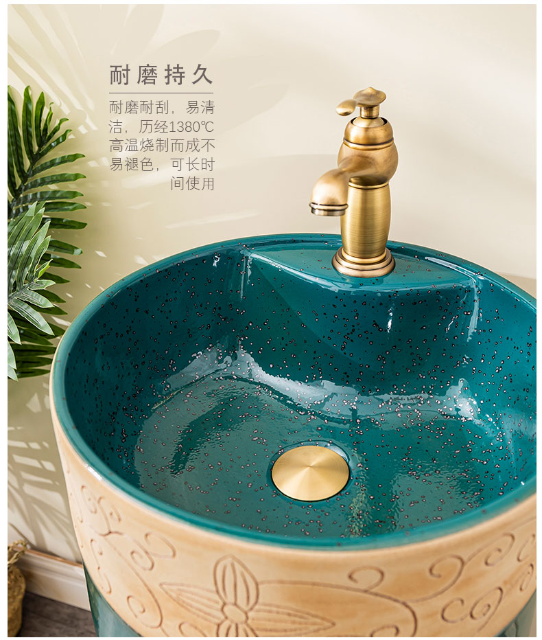 Ceramic lavatory basin balcony floor pillar lavabo toilet basin of is suing household one column 6