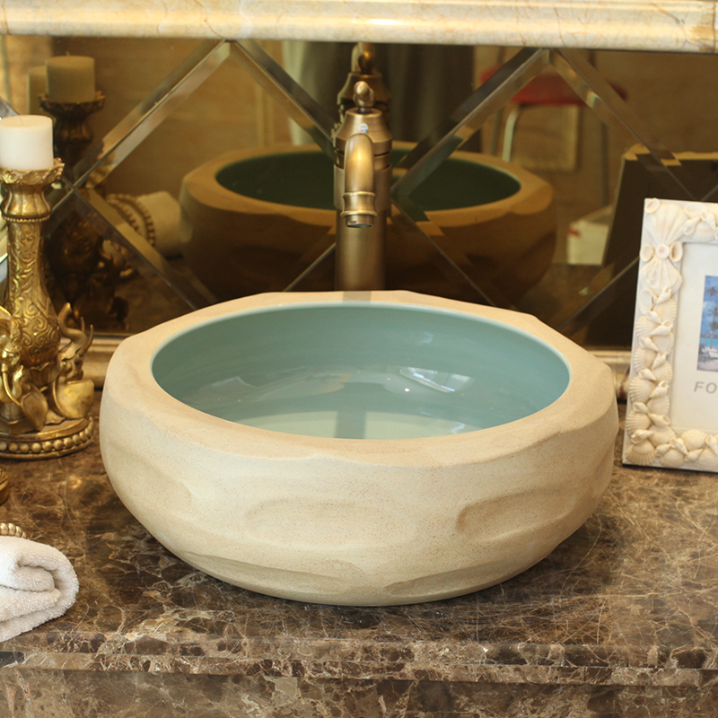 Jingdezhen ceramics by hand on the basin of art basin bathroom sinks upset the pool that wash a face carved the basin that wash a face