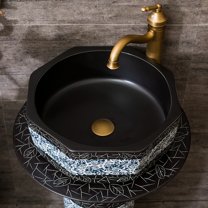 Pillar lavabo ceramic column basin integrated floor archaize home toilet lavatory sink the balcony