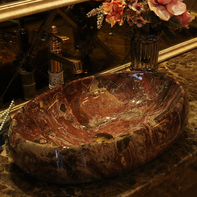 Jingdezhen ceramic stage basin art oval lavatory toilet lavabo marbled European style