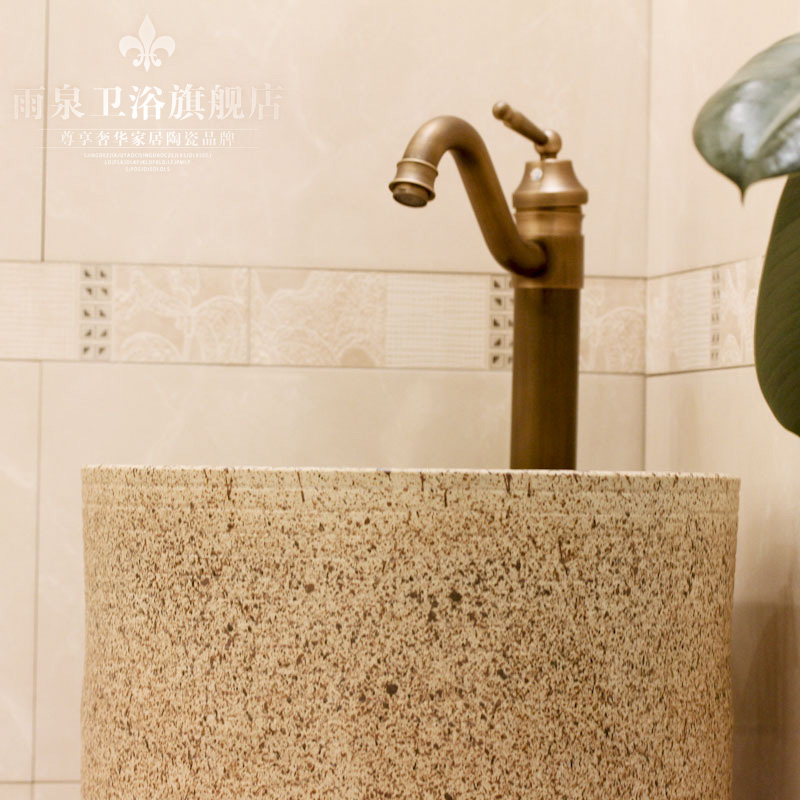 Spring rain jingdezhen art lavatory basin sink the post column basin conjoined lavatory basin ceramics