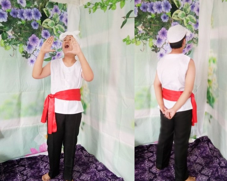 Một Han Shanbei Baozi với cùng một đoạn trang phục dân gian nông dân trống biểu diễn quần áo trẻ em người lớn trình diễn trang phục trang phục biểu diễn cho bé trai