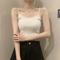 Pure Desire Harnesses Vest Woman Inner Lap Summer Design Sensation Small Crowdbeating Bottom White Short blouses outside wearing ins