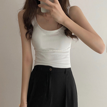 Net red explosion outside wearing camisole Vest Women spring 2021 new sexy beauty back with chest pad base shirt tide