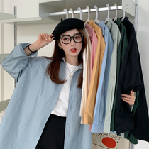 Spring and autumn shirt coat womens design sense niche Korean shirt 2021 New retro Hong Kong flavor long sleeve top