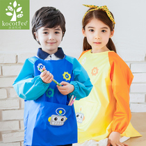 Baby long sleeve overcoat Children waterproof anti-dressing girls eat apron boys draw clothes 0-1-2-3 years old