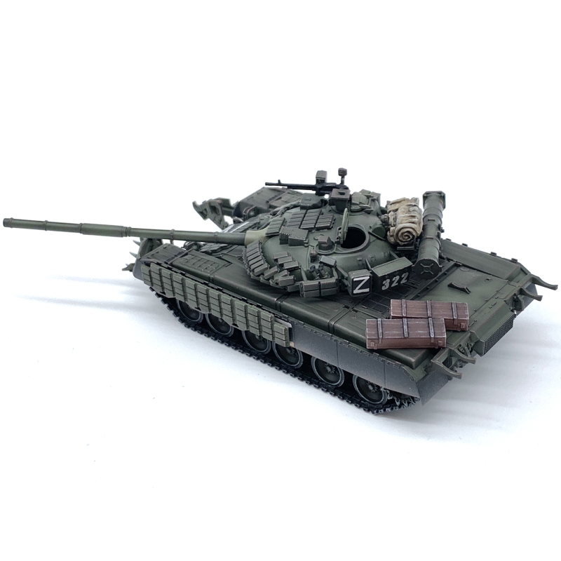 Artisan Russian T80 Main Battle Tank T-80Bv with Mine-Clearing Plow, Armor and Wrap, Z Group