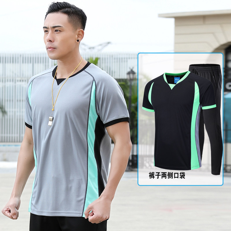 Basketball referee suit men's summer short sleeves quick dry referee clothes custom printed referee uniform referee pants women