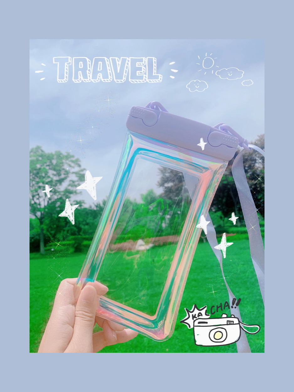 Pure Color Bubble Inflation Dazzling Transparent Cell Phone Waterproof Bag Apple Huawei Universal Seal Touch Screen Swimming Diving Suit