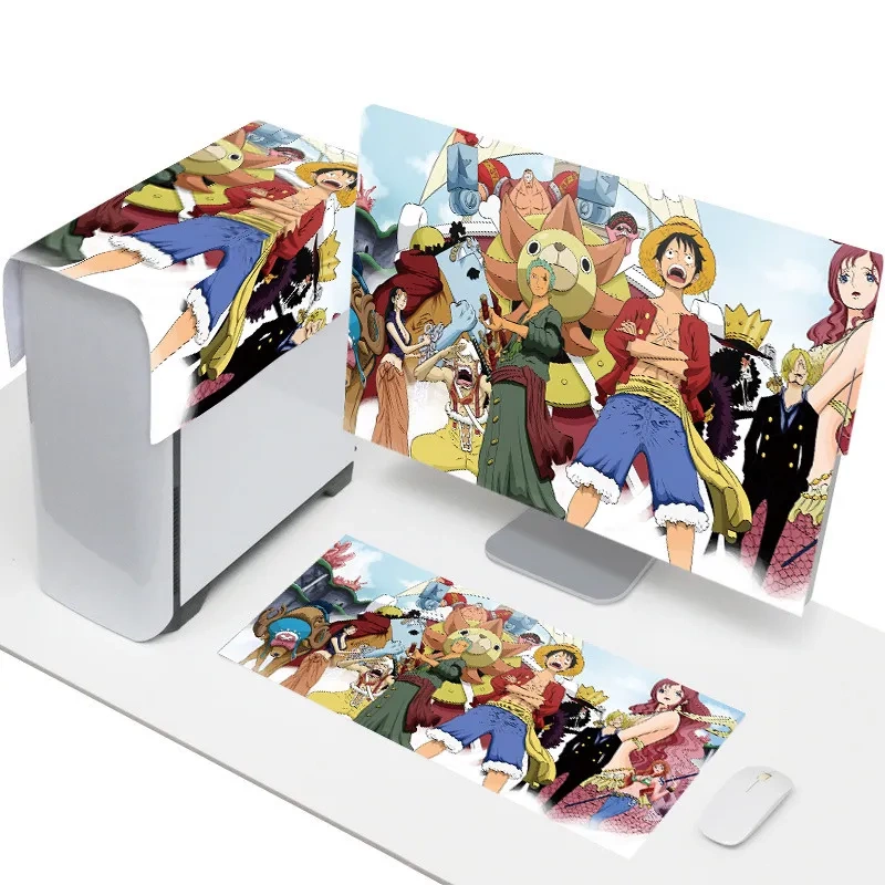 Computer Cover Dustproof Cover Desktop All-In-One Monitor Cover Case Main Unit Cover Cloth Cartoon One Piece Anime Curtain