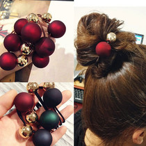 Fashion frosted beads ball ball hair rope Tie head rope Rubber band Female tie hair rubber band Simple hair circle headdress