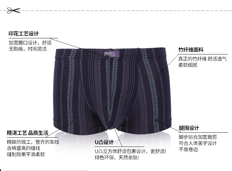 Nam Cực đồ lót nam in quần lót thoáng khí quần short nam boxer quần short 2 hộp quà tặng quần lót calvin klein