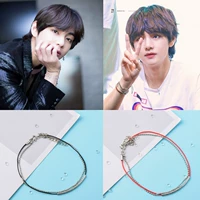 BTS Bulletproof Youth League V Jin Taiheng với vòng tay chuỗi hạt màu đỏ chuỗi hạt yêu thích xung quanh món quà trang sức nhỏ - Vòng đeo tay Clasp vòng tay nữ đẹp