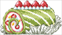 (Zhang Xiaolang) Cross stitch DMC R line self-matching kit plastic board refrigerator sticker strawberry roll cake