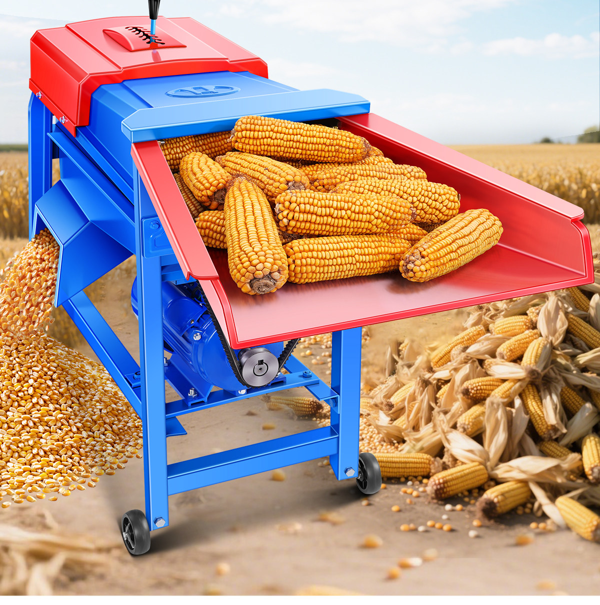 Молотилка 玉米脱粒机新款脱玉米粒机器家用小型全自动包谷脱粒神器电动刨粒
