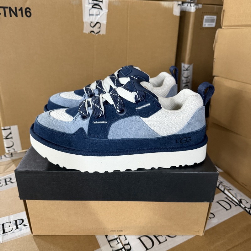 Ugg Official Store Genuine Men's Fabric Cow Split Leather Fashionable Comfortable Low-Top Casual Shoes 1169493