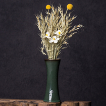 Weiwei celadon Chinese countertop Medium Medium flower arrangement vase iron tire desktop ornaments ceramic living room hydroponic home dried flower