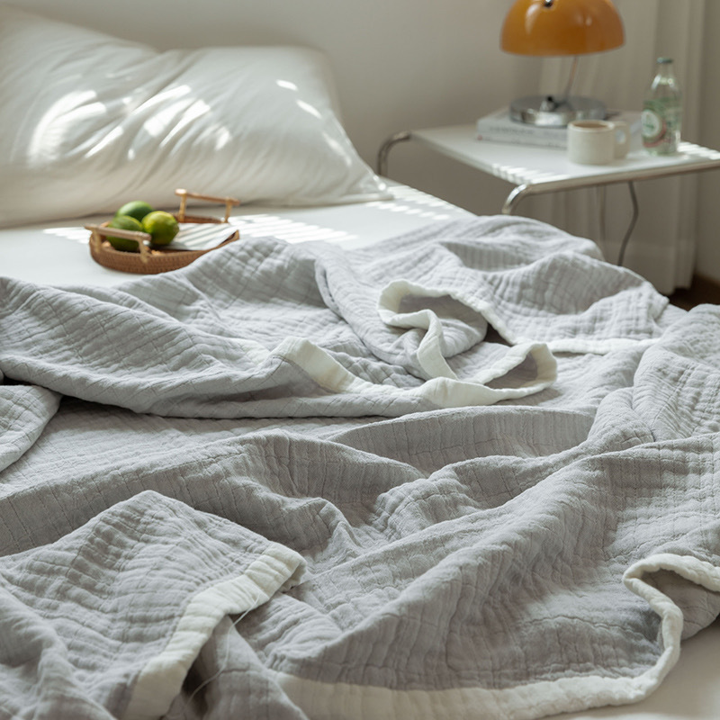 Muji Japanese-Style All-Cotton Gauze Towel Blanket, Pure Cotton Summer Thin Gauze Summer Cooling Blanket, Nap Blanket for Sofa, Good Quality Throw Blanket