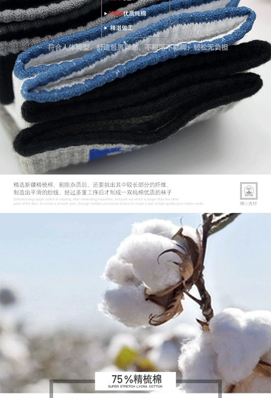 [Đặc biệt hàng ngày] bước mây đích thực hộp quà khử mùi vớ vớ cotton mùa thu và mùa đông vớ thể thao thường xuyên khử mùi kháng khuẩn - Vớ thể thao