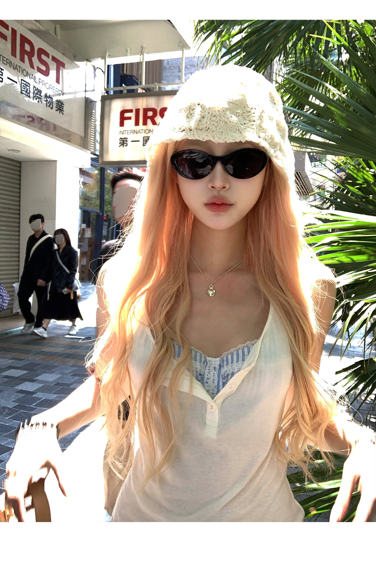 Топы/майки thas9i九亿 麻豆公式 天丝白色小吊带背心女夏日海边百搭针织上衣