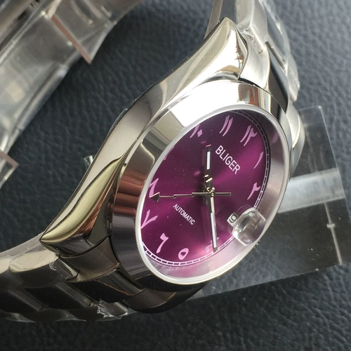 Сиреневые механические часы подходит для мужчин и женщин для влюбленных, 36mm, 39mm, простой и элегантный дизайн