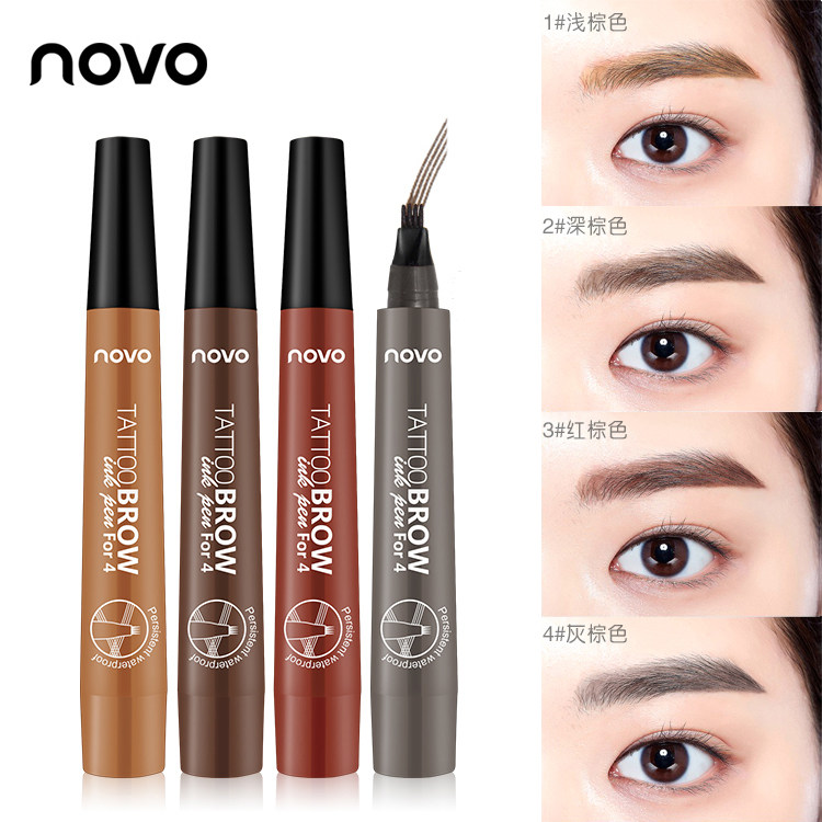 Li Jiaqi recommends four fork wild bionic liquid eyebrow pen without coloring durable waterproof ultra-fine NOVO